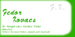 fedor kovacs business card